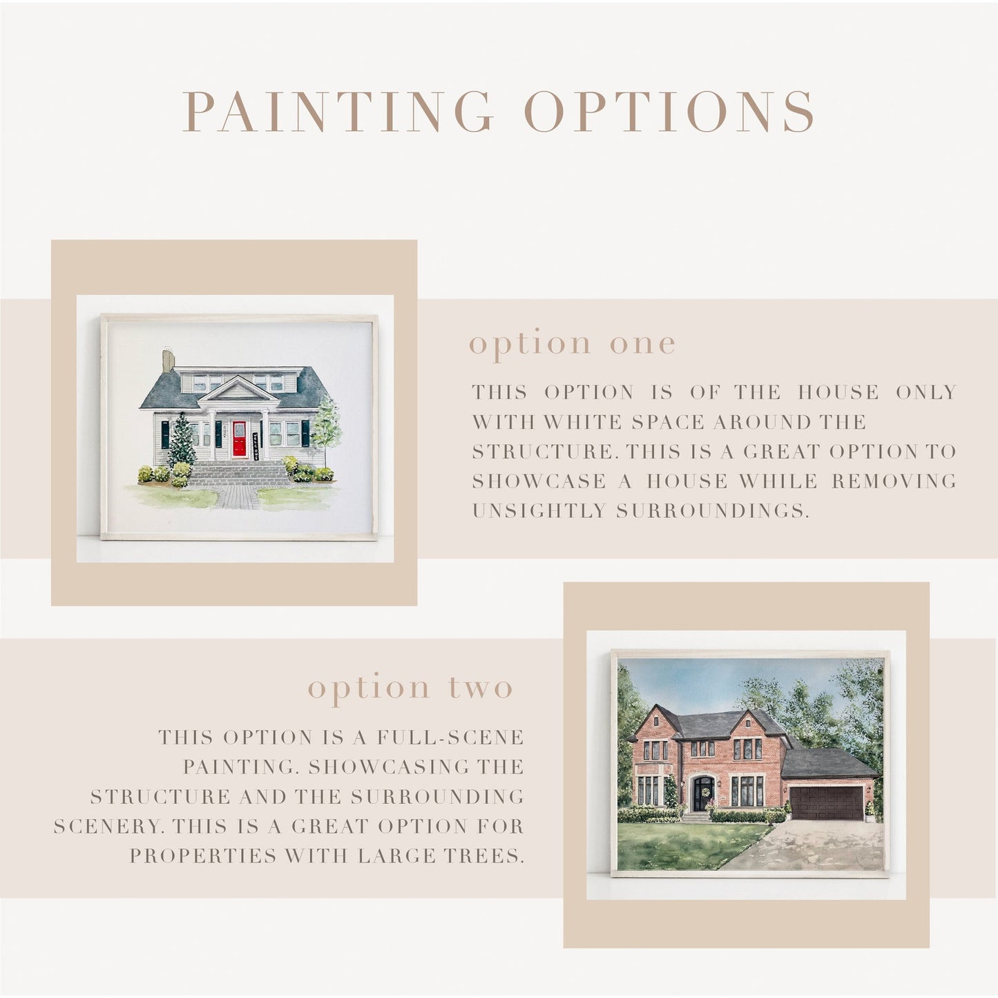 custom home watercolor paintings ~ see cart for sale price