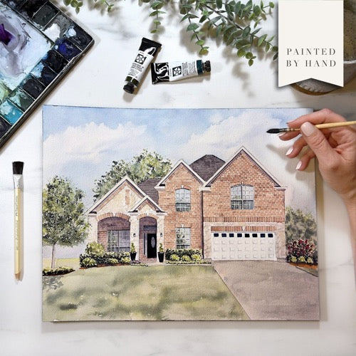 custom home watercolor paintings ~ see cart for sale price